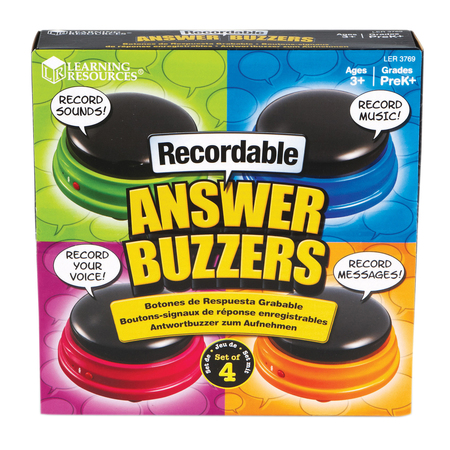 LEARNING RESOURCES Recordable Answer Buzzers, Set of 4 3769